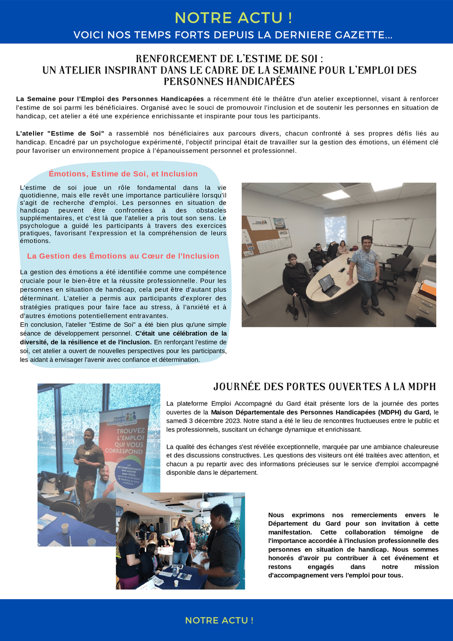 Gazette de l'emploi accompagné du Gard page 2 Gazette de l'emploi accompagné du Gard page 2